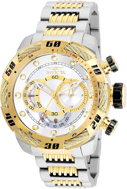 reloj para hombre dorado con blanco