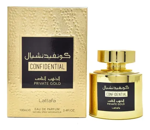 lattafa confidential private gold de parfum