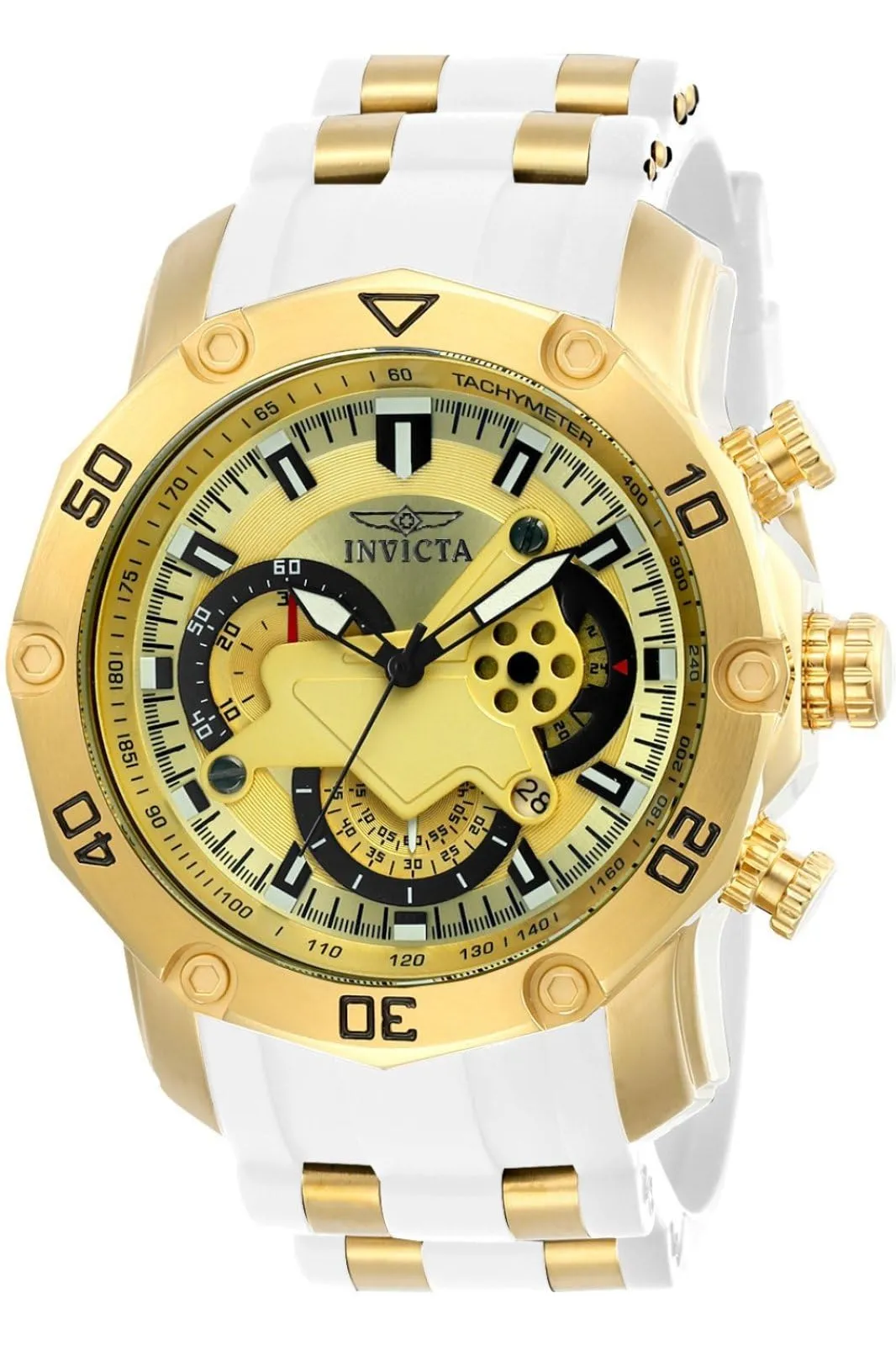 reloj para hombre dorado con blanco